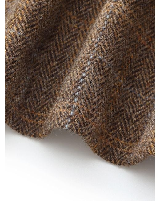 GOELIA Brown [Preview] 100% Wool Plaid Collarless Blazer