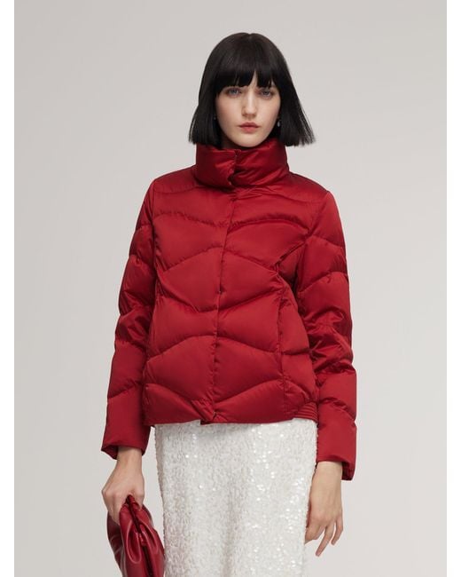 GOELIA White Windproof Magnetic Snap Goose Down Jacket