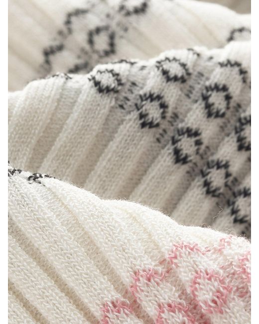 GOELIA White Tencel Blend Color Block Stripe Knit Top