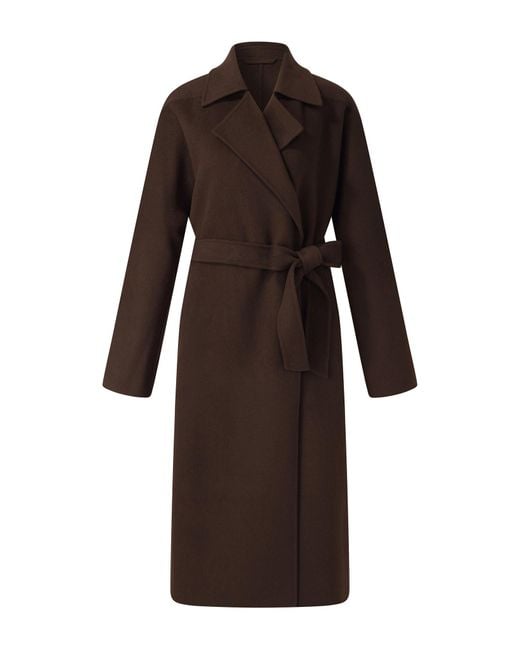 GOELIA Multicolor 100% Wool Double-Faced Wrap Overcoat