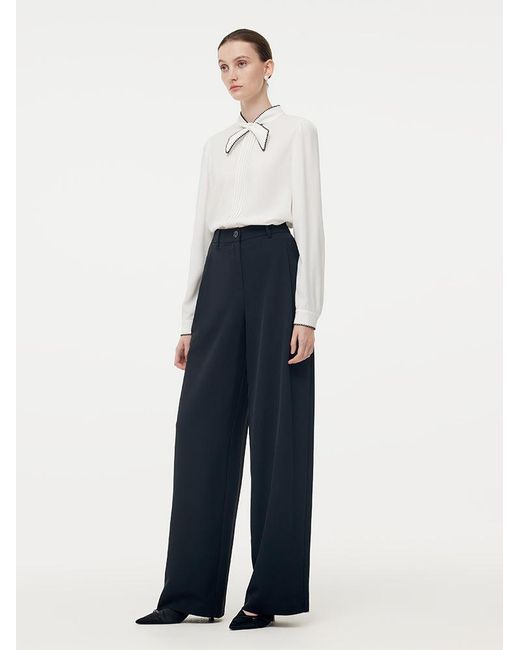 GOELIA Blue Stretch Full Length Pants