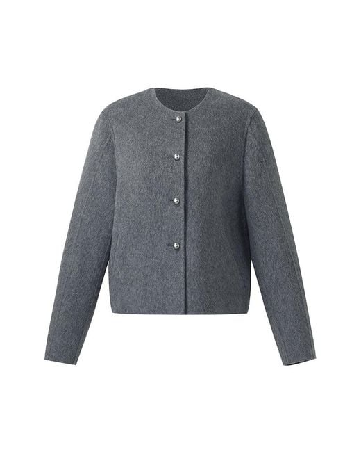 GOELIA Blue Alpaca Wool Double-Faced Jacket