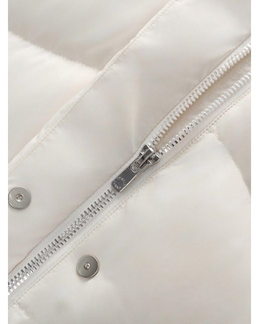 GOELIA White Windproof Magnetic Snap Goose Down Jacket