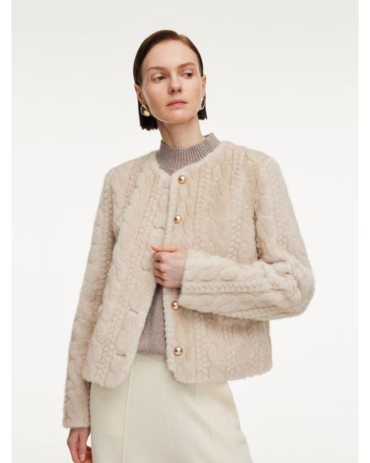 GOELIA Natural [Preview] Eco-Friendly Faux Fur Textured Coat