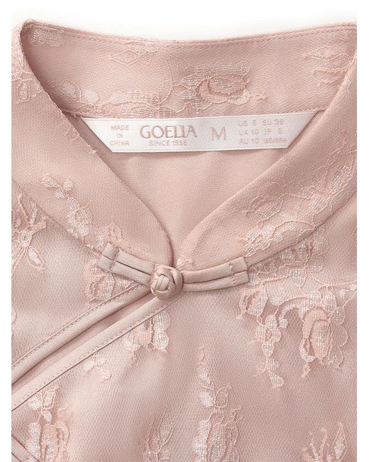 GOELIA Pink Lace Cheongsam Qipao Mini Dress