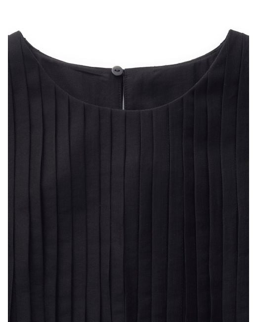 GOELIA White Tencel Blend Ruffle Hem Pleated Tank Top And A-Line Skirt Two-Piece Set