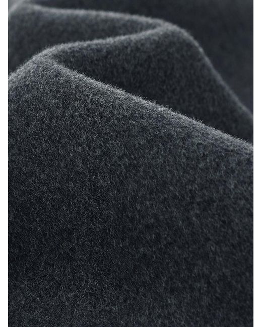 GOELIA Blue Boxy Cropped Wool Jacket