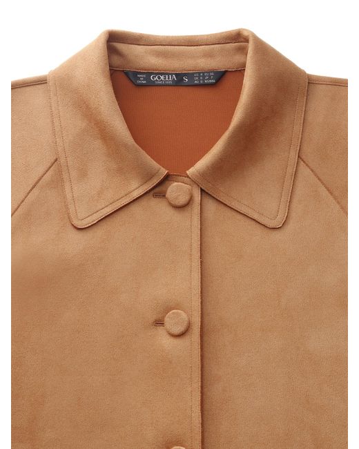 GOELIA Brown Faux Suede Button Up Jacket