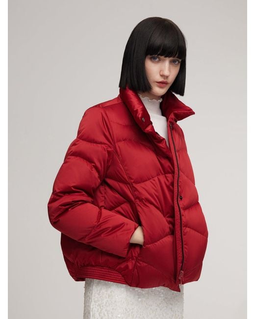 GOELIA White Windproof Magnetic Snap Goose Down Jacket