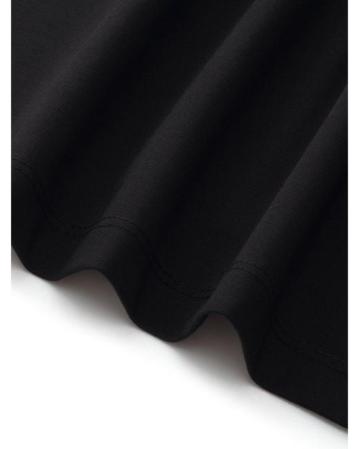 GOELIA Black Tencel Blend Contrast Trim Knit Mini Dress