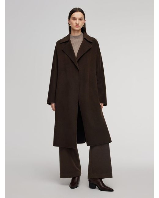 GOELIA Multicolor 100% Wool Double-Faced Wrap Overcoat