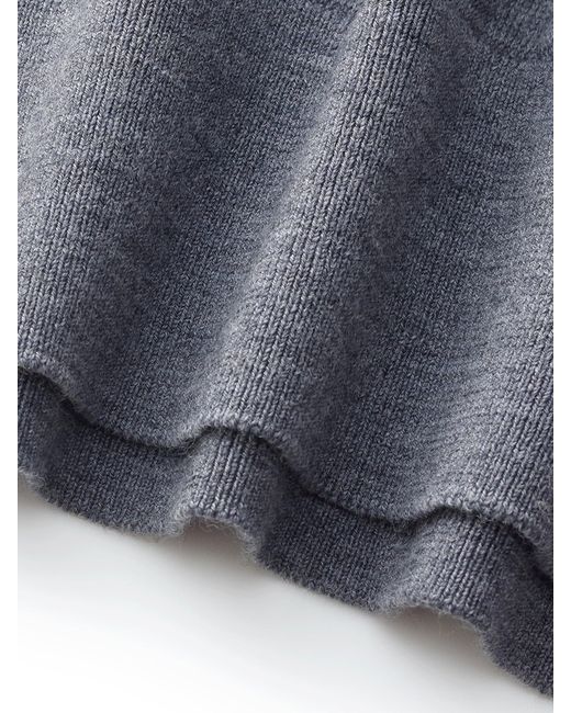GOELIA Blue 100% Machine Washable Wool Faux Two-Piece Cardigan