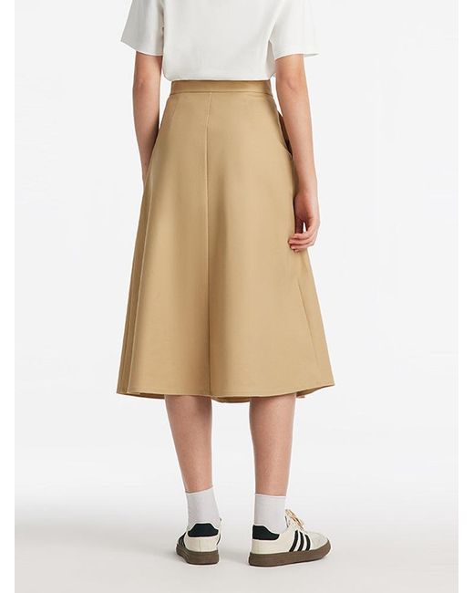 GOELIA Natural Pleated A-Line Half Skirt