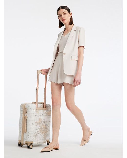 GOELIA Natural Short Sleeve Blazer And Shorts Two-Piece Suit