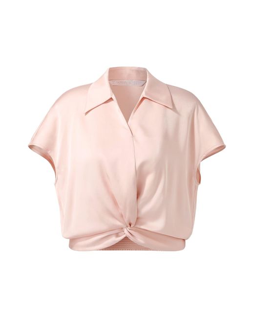 GOELIA Natural 22Mm Mulberry Silk Twist Front Blouse