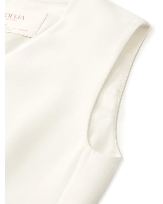 GOELIA White Triacetate Slim V-Neck Vest