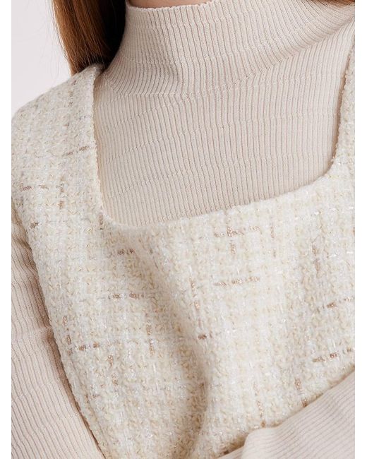 GOELIA Natural A-Line Sleeveless Tweed Dress