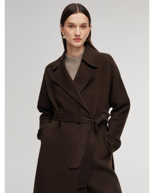 GOELIA Multicolor 100% Wool Double-Faced Wrap Overcoat