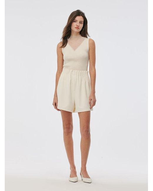 GOELIA Natural Stretch Elastic Waist A-Line Shorts