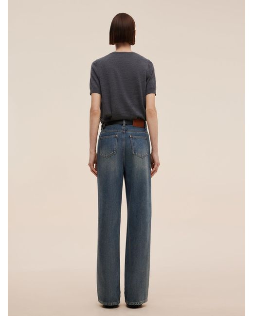 GOELIA Blue 100% Cotton Denim Straight Leg Jeans