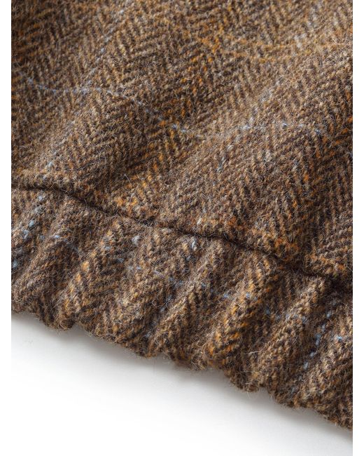 GOELIA Brown 100% Wool Plaid Zip-Up Jacket