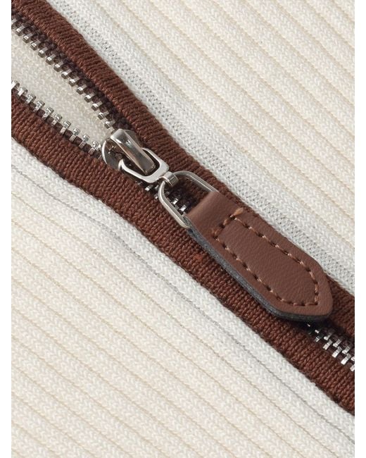 GOELIA Natural Tencel Blend Contrast Trim Zip-Up Cardigan