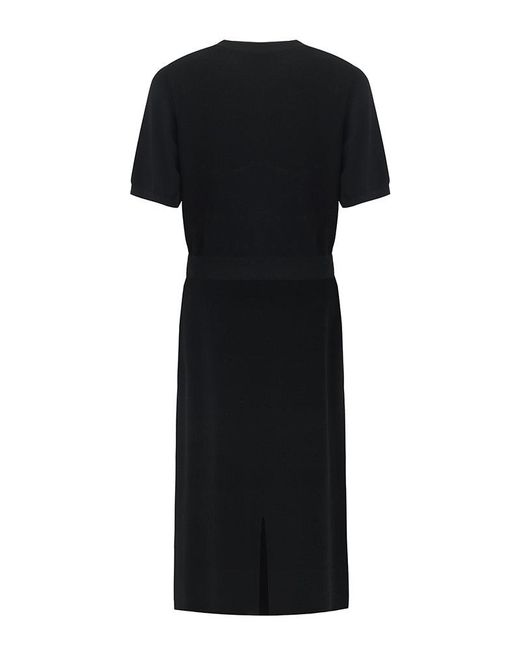 GOELIA White V-Neck Cut-Out Knitted Top And Half Skirt Two-Piece Set