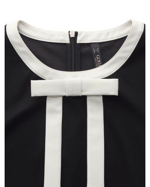 GOELIA Black Tencel Blend Contrast Trim Knit Mini Dress