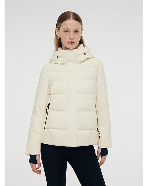 GOELIA Blue Drawstring Hooded Goose Down Jacket