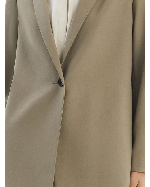 GOELIA Natural Worsted Wool One Button Blazer