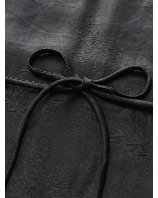 GOELIA Black 19Mm Xiang Yun Silk Jacquard Self-Tie Belt Maxi Dress