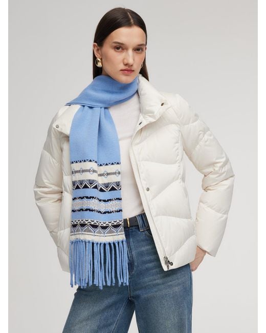 GOELIA White Windproof Magnetic Snap Goose Down Jacket