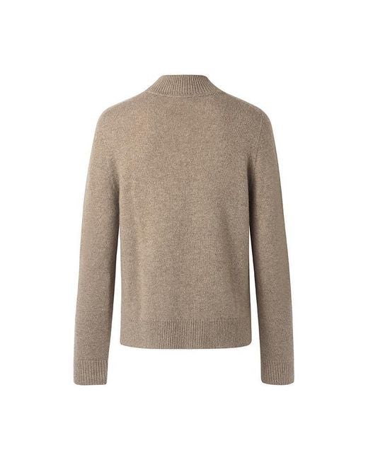 GOELIA Natural Pure Cashmere Seamless Mock Neck Slim Sweater