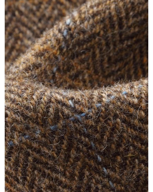 GOELIA Brown 100% Wool Plaid Zip-Up Jacket