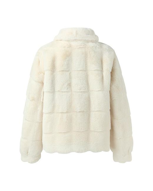 GOELIA Natural Eco-Friendly Fur Wave Cut Peter Pan Collar Short Coat