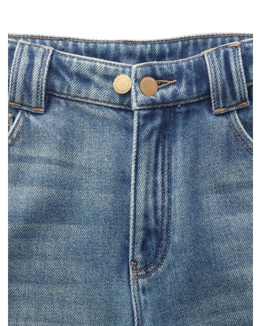 GOELIA Blue 100% Cotton Denim Straight Leg Jeans