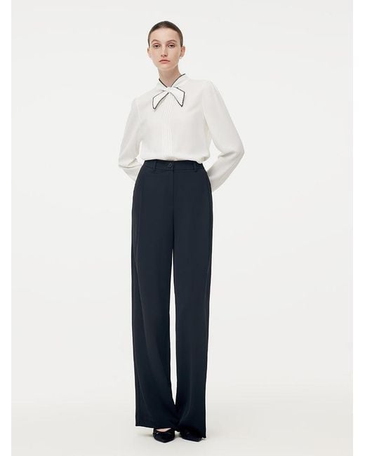 GOELIA Blue Stretch Full Length Pants