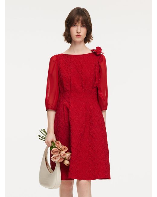 preserve wedding dress near me Nesta Boat Neck Skater Midi Dress Black – Girl In Mind main image 1