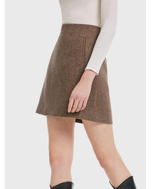 GOELIA Natural Washable Wool A-Line Skirt