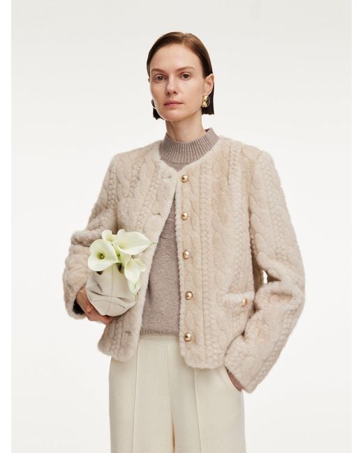 GOELIA Natural [Preview] Eco-Friendly Faux Fur Textured Coat
