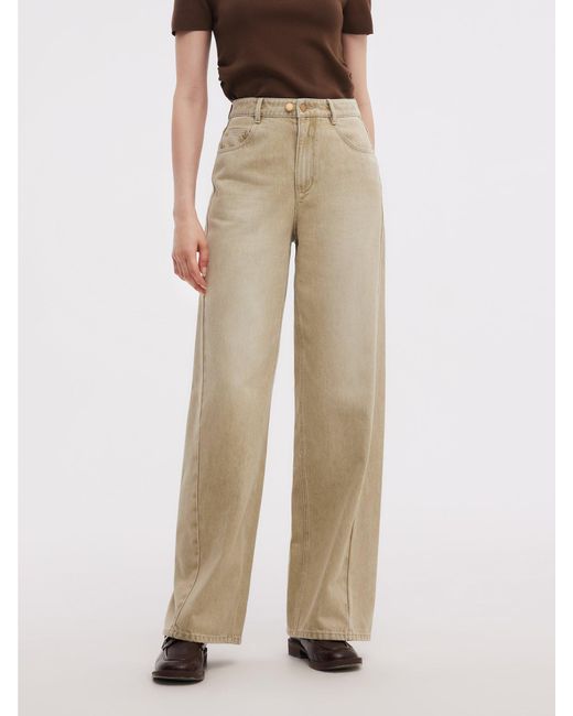 GOELIA Natural 100% Cotton Denim Adjustable Waist Jeans