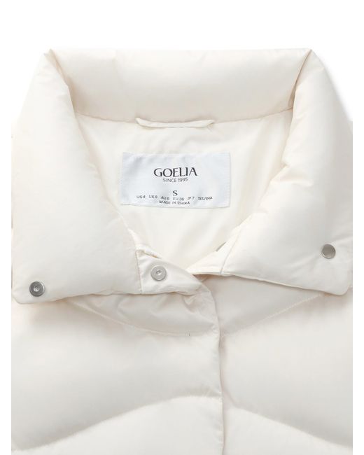 GOELIA White Windproof Magnetic Snap Goose Down Jacket
