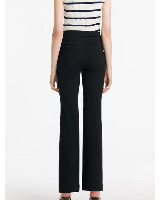 GOELIA Black Slim Micro-Flared Pants