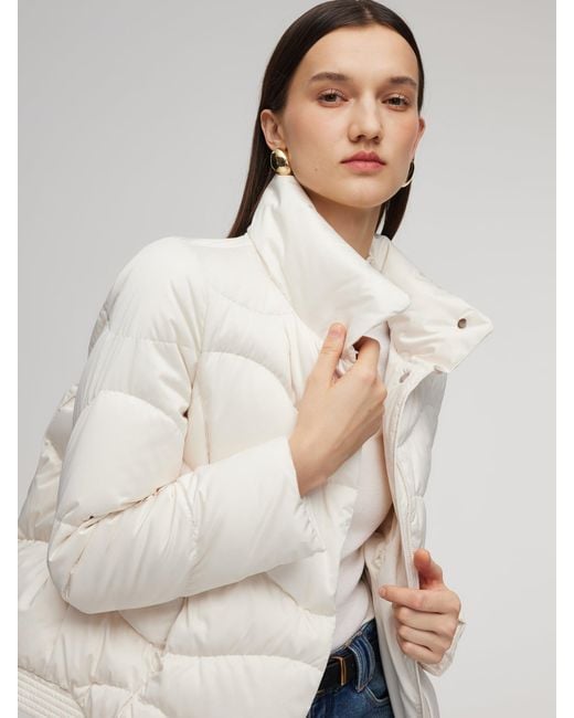 GOELIA White Windproof Magnetic Snap Goose Down Jacket
