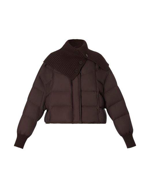 GOELIA Natural Cocoon Knitted Convertible Collar Goose Down Jacket