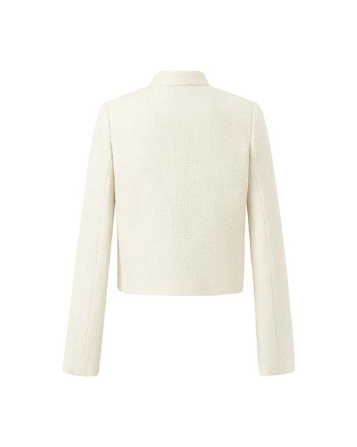 GOELIA Natural Wool Blend Stand Collar Single-Breasted Jacket For Work And Daily