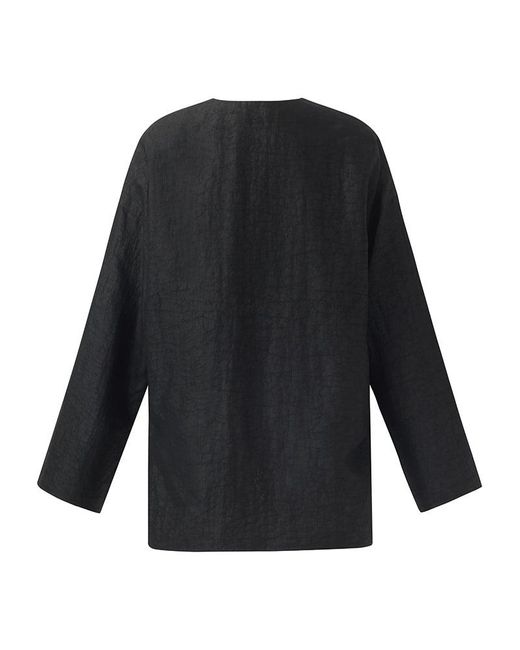 GOELIA Black 18 Momme Xiang Yun Silk Diagonal Placket Jacket