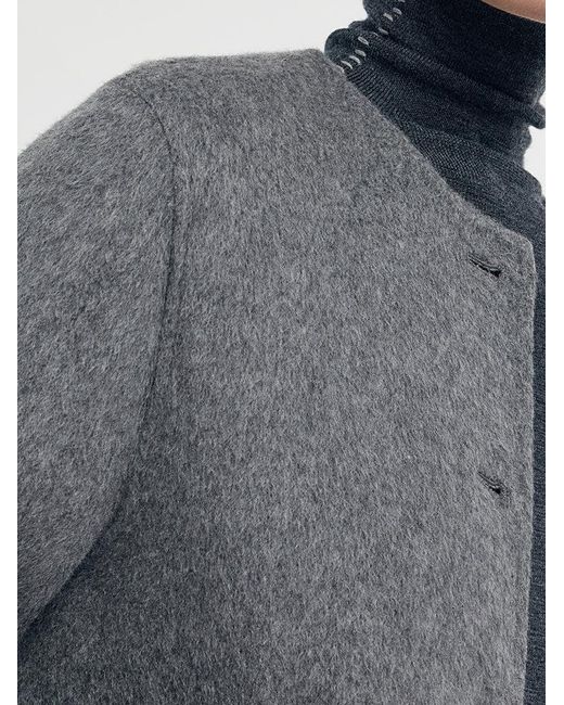 GOELIA Blue Alpaca Wool Double-Faced Jacket