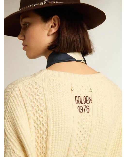 Golden Goose Deluxe Brand Natural Wool Dress With Embroidery On The Back