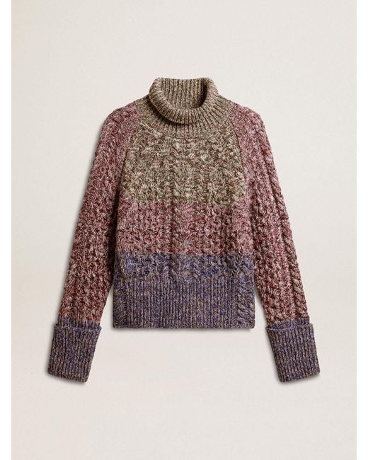 Golden Goose Multicolored High Neck Sweater With Mouline Yarn in Brown Lyst UK